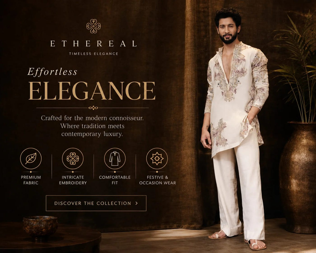 Ivory Embroidered Kurta Pant Set