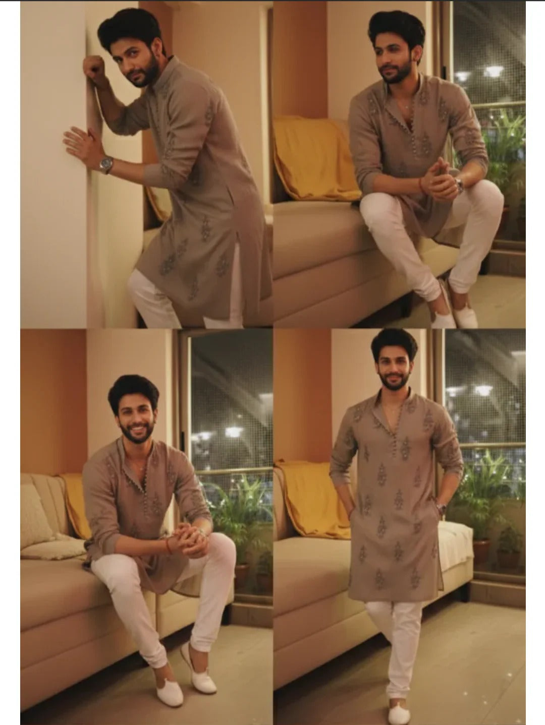 Moss Green Chanderi Handloom Paisley Kurta Set