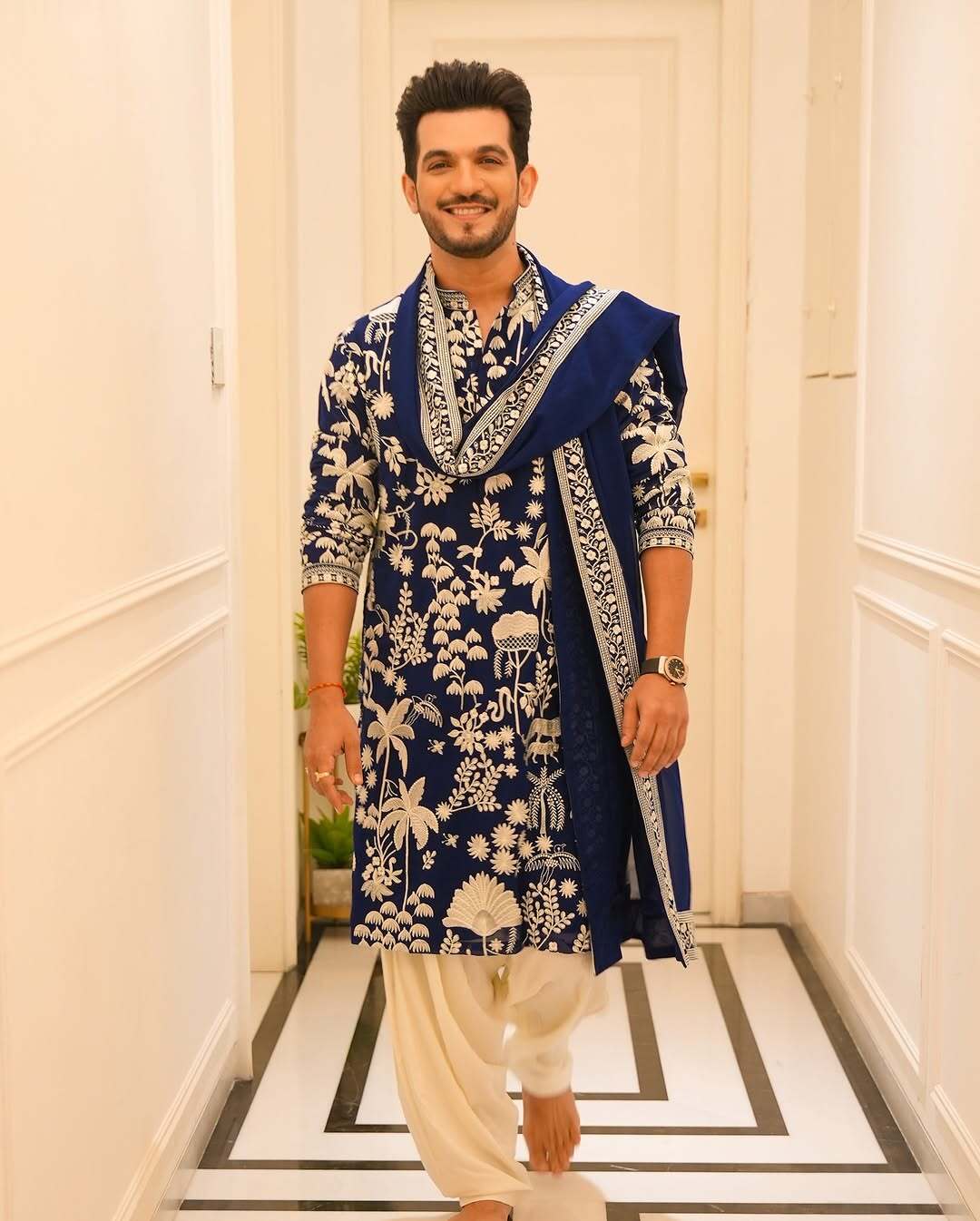Navy Blue Heavy Embroidered Kurta Set with Dupatta