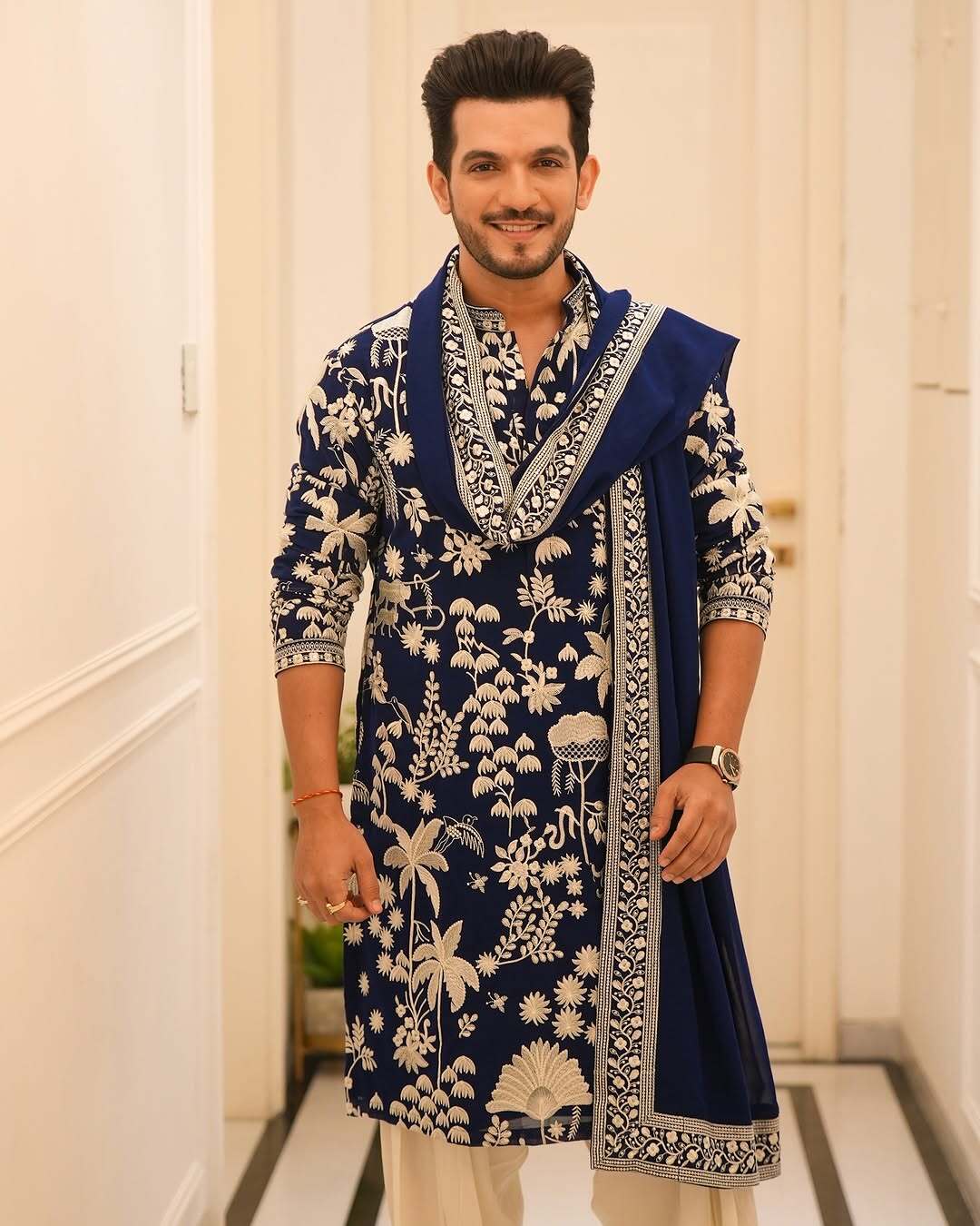 Navy Blue Heavy Embroidered Kurta Set with Dupatta