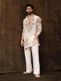 Rohit Saraf Inspired Ivory Embroidered Kurta Pant Set