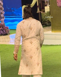 Ranveer Singh Inspired Cream Ivory Embroidered Kurta Pant Set