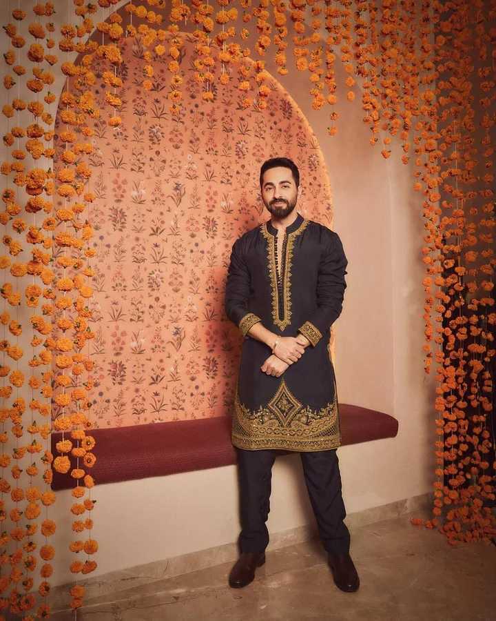 Ayushmann Inspired Black Embroidered Kurta Pant with Dupatta