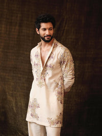 Rohit Saraf Inspired Ivory Embroidered Kurta Pant Set