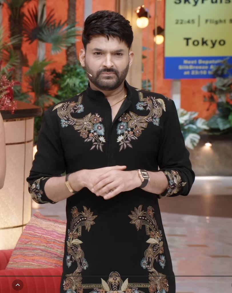 Kapil Sharma Inspired Signature Embroidered Kurta Pant in Armani Fabric