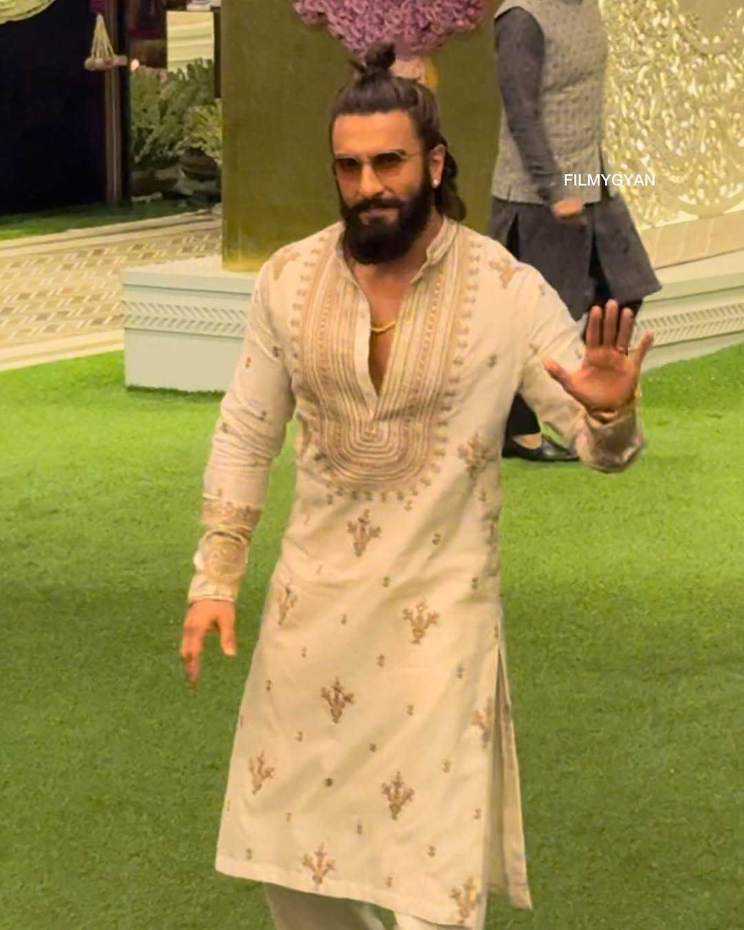 Ranveer Singh Inspired Cream Ivory Embroidered Kurta Pant Set