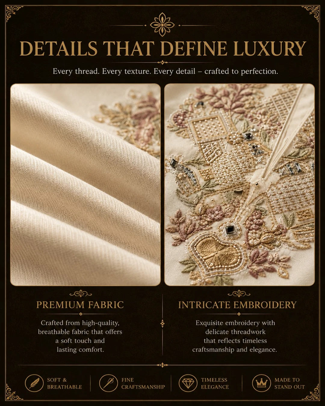 Ivory Embroidered Kurta Pant Set