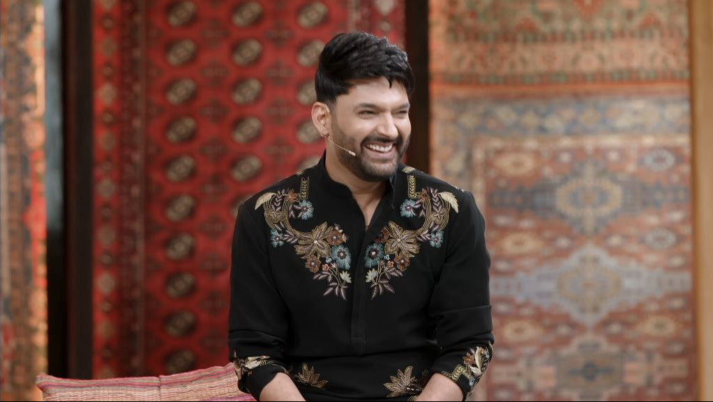 Kapil Sharma Inspired Signature Embroidered Kurta Pant in Armani Fabric